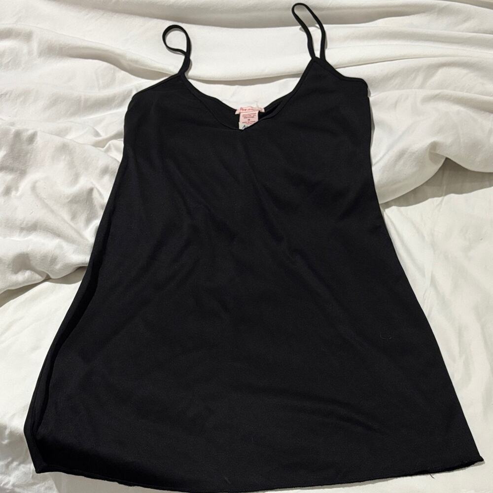 Fire Los Angeles M Black Spaghetti Strap slip Dress v neck 💯polyester nwot
